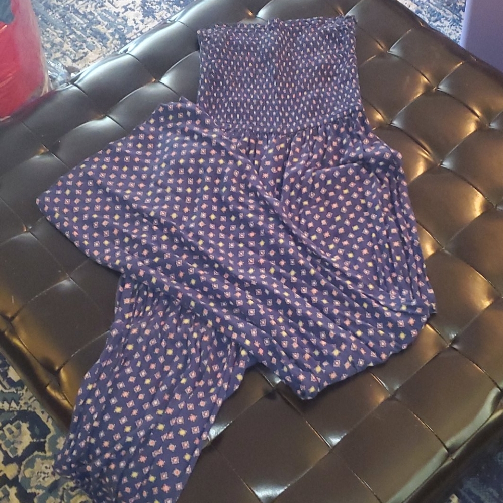 Hollister strapless smocked jumpsuit